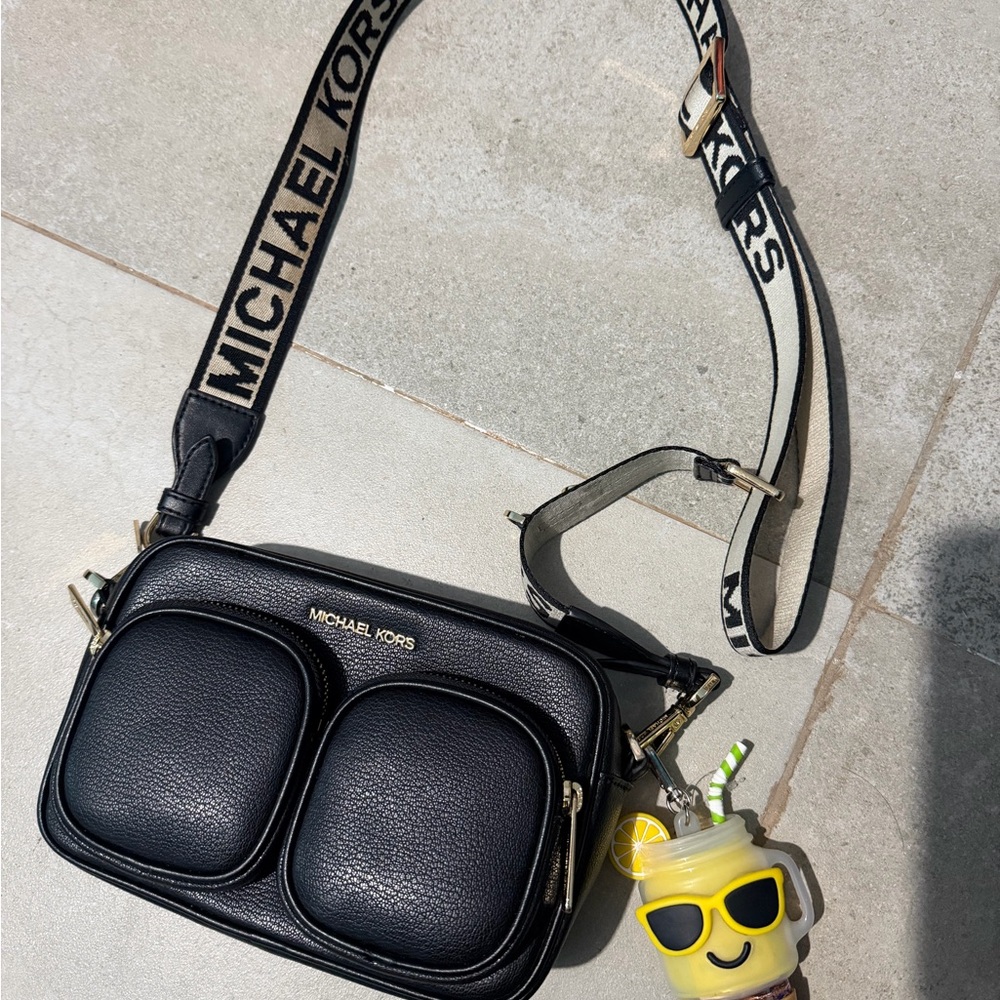 Michael Kors Black Belt Bag with Logo Strap